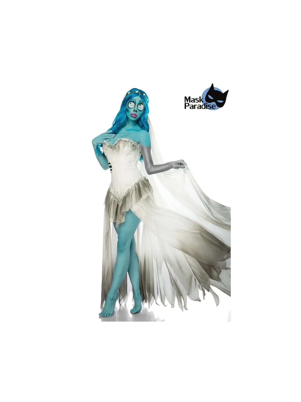 Skeleton Bride Kostüm weiß/blau von Mask Paradise