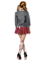 Zombiekostüm: Zombie Schoolgirl grau/rot/weiß von Mask Paradise