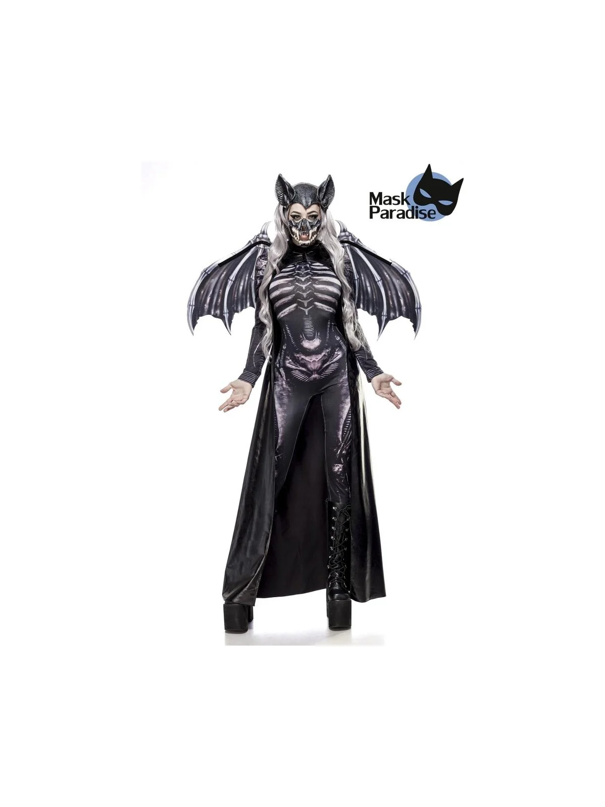 Skull Bat Lady 2 (Komplettset) schwarz/grau von Mask Paradise