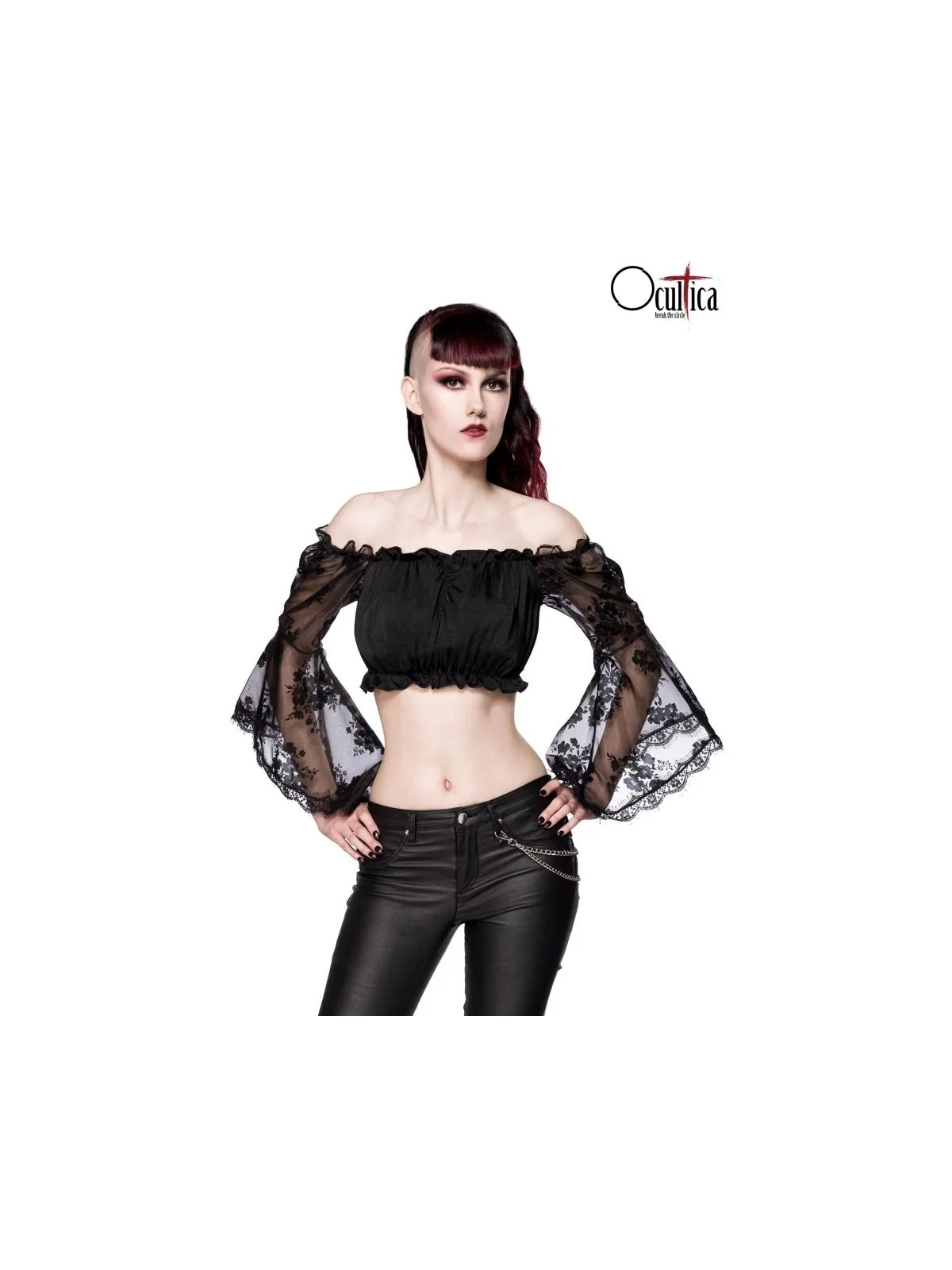 Gothic-Top schwarz von Ocultica