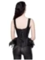 Ausgestelle Gothic-Corsage aus Brokat und Federn schwarz von Ocultica