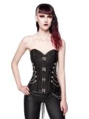 Punk/Gothic-Corsage aus Brokat schwarz von Ocultica