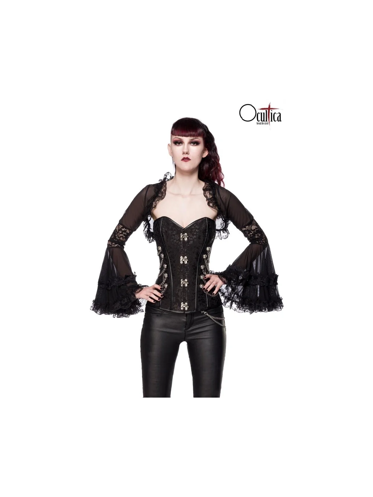 Gothic-Bolero mit Spitze schwarz von Ocultica