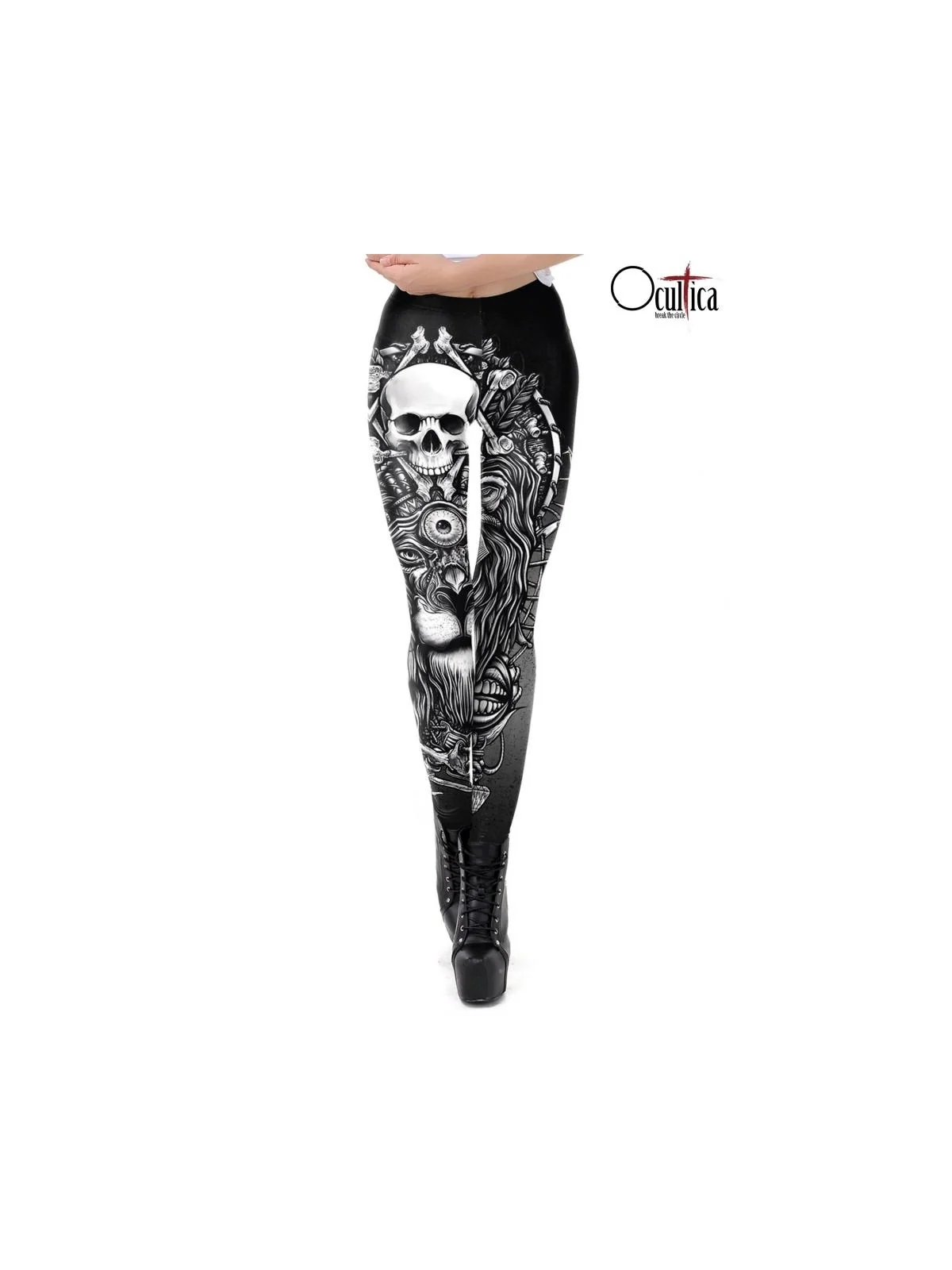 Skull Leggings schwarz von Ocultica