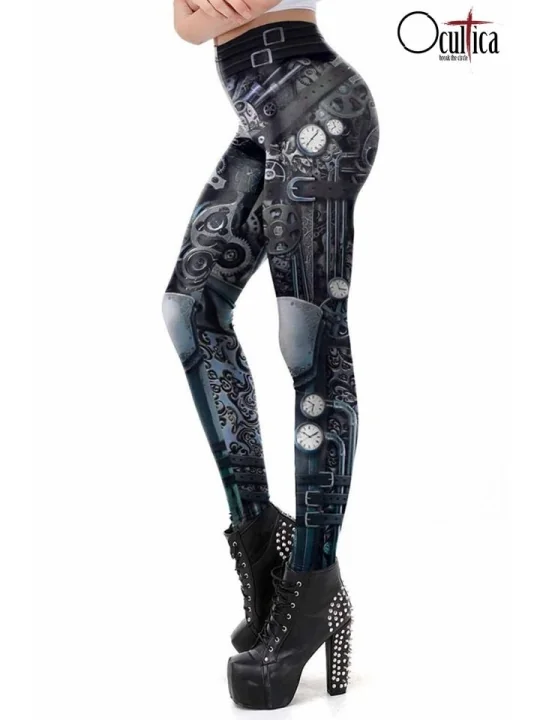 Steampunk Leggings schwarz von Ocultica