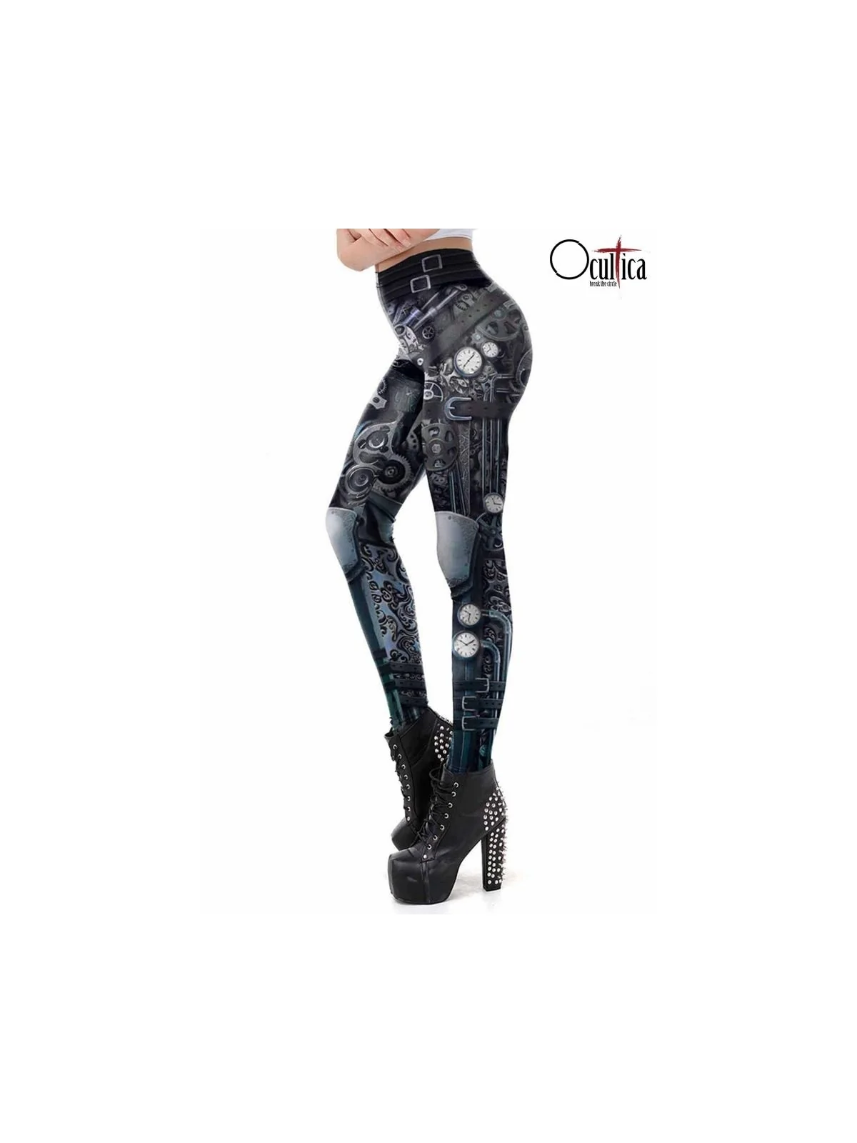 Steampunk Leggings schwarz von Ocultica