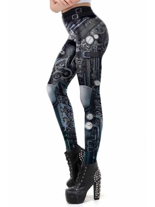 Steampunk Leggings schwarz von Ocultica