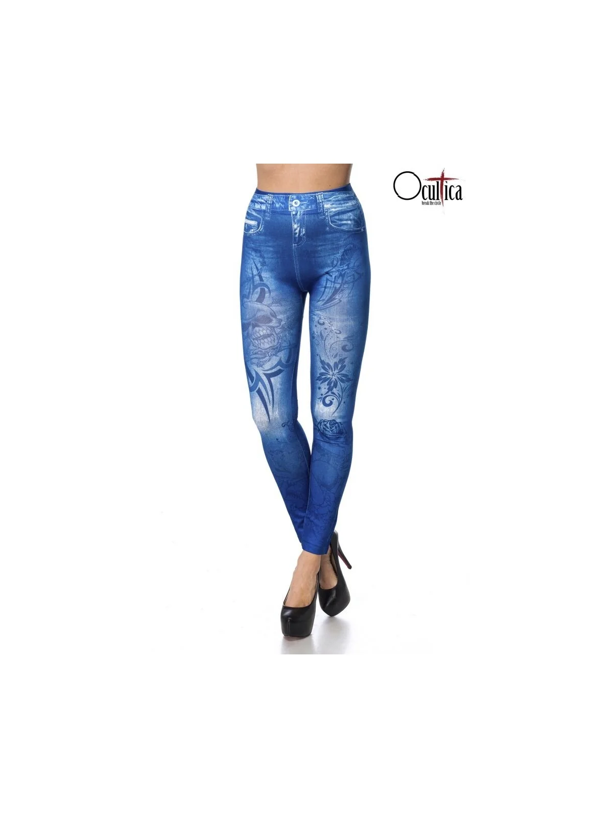 Leggings in Jeansoptik blau von Ocultica