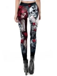 Skull Leggings bunt von Ocultica