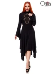 Kleid mit Spitzeneinsatz schwarz von Ocultica