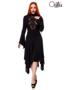 Kleid mit Spitzeneinsatz schwarz von Ocultica bestellen - Dessou24