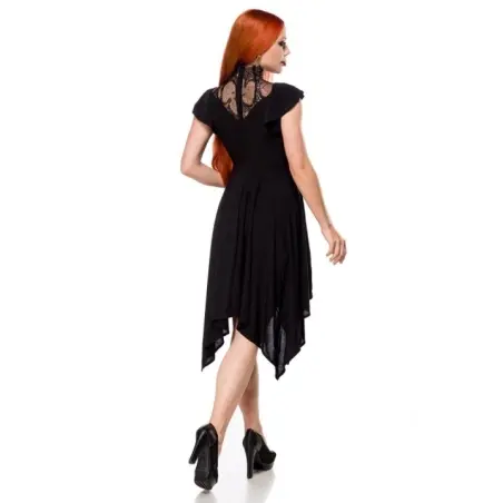 Kleid mit Spitzeneinsatz schwarz von Ocultica