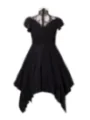 Kleid mit Spitzeneinsatz schwarz von Ocultica