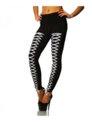 Leggings mit Schnürung schwarz