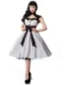 Rockabilly-Kleid weiß/schwarz bestellen - Dessou24