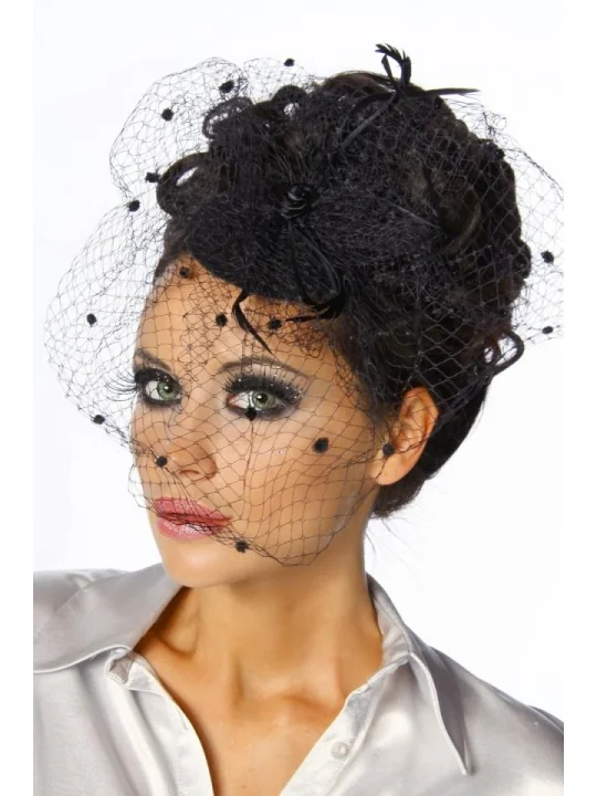 Minihut / Fascinator schwarz