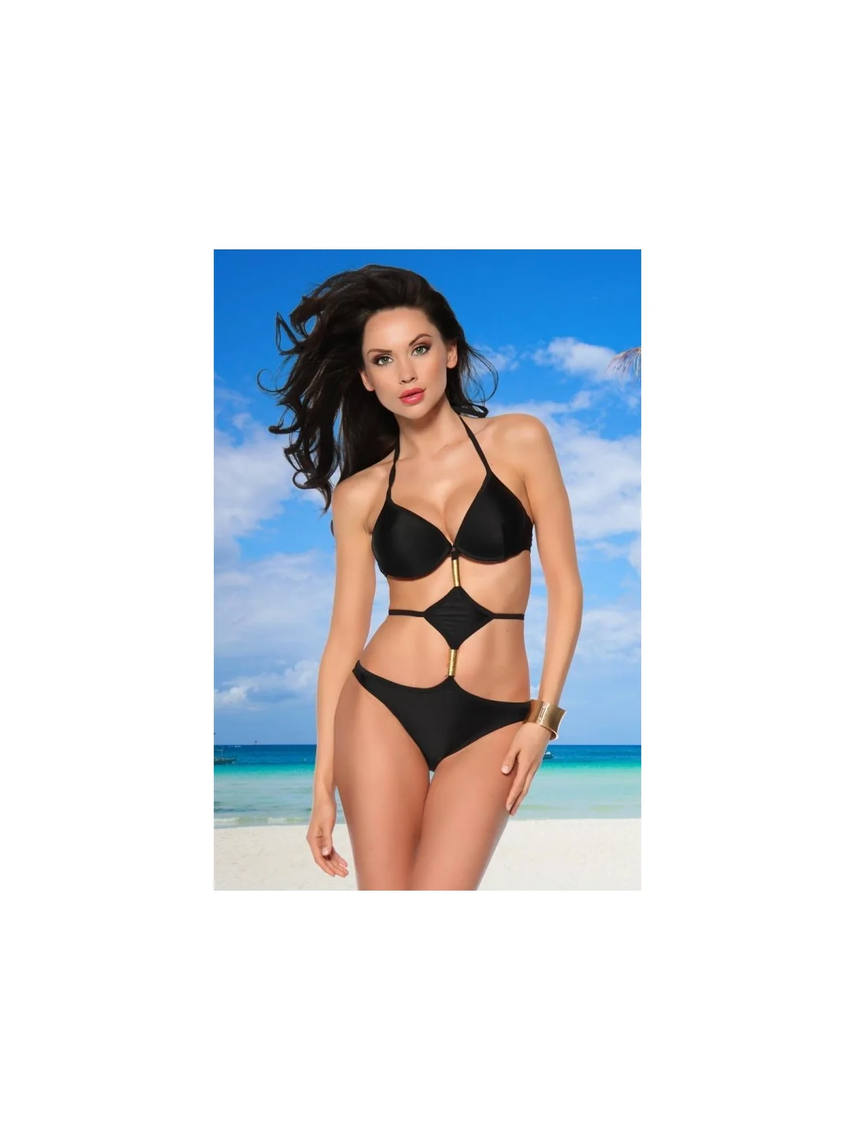 Push-Up-Monokini schwarz