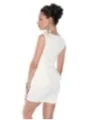 Cocktail-Kleid mit Netzeinsatz creme