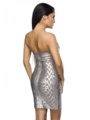 Echtes Bandage-Shape-Kleid silber