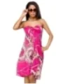 Bandeau-Kleid pink/gemustert