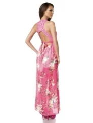 Maxi Kleid pink/gemustert