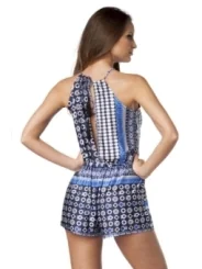 Playsuit blau/gemustert