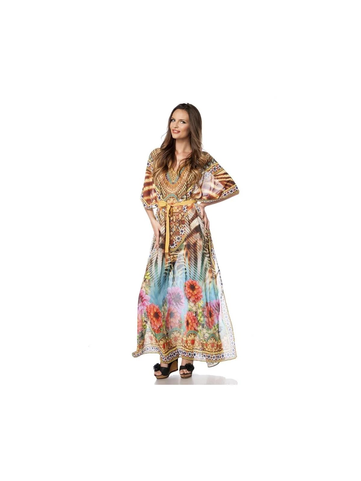 Premium-Kaftan mit Strass leo/tiger