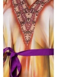 Premium-Kaftan mit Strass orange/lila/blau