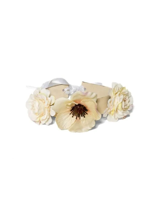 Halsband mit Blumen creme