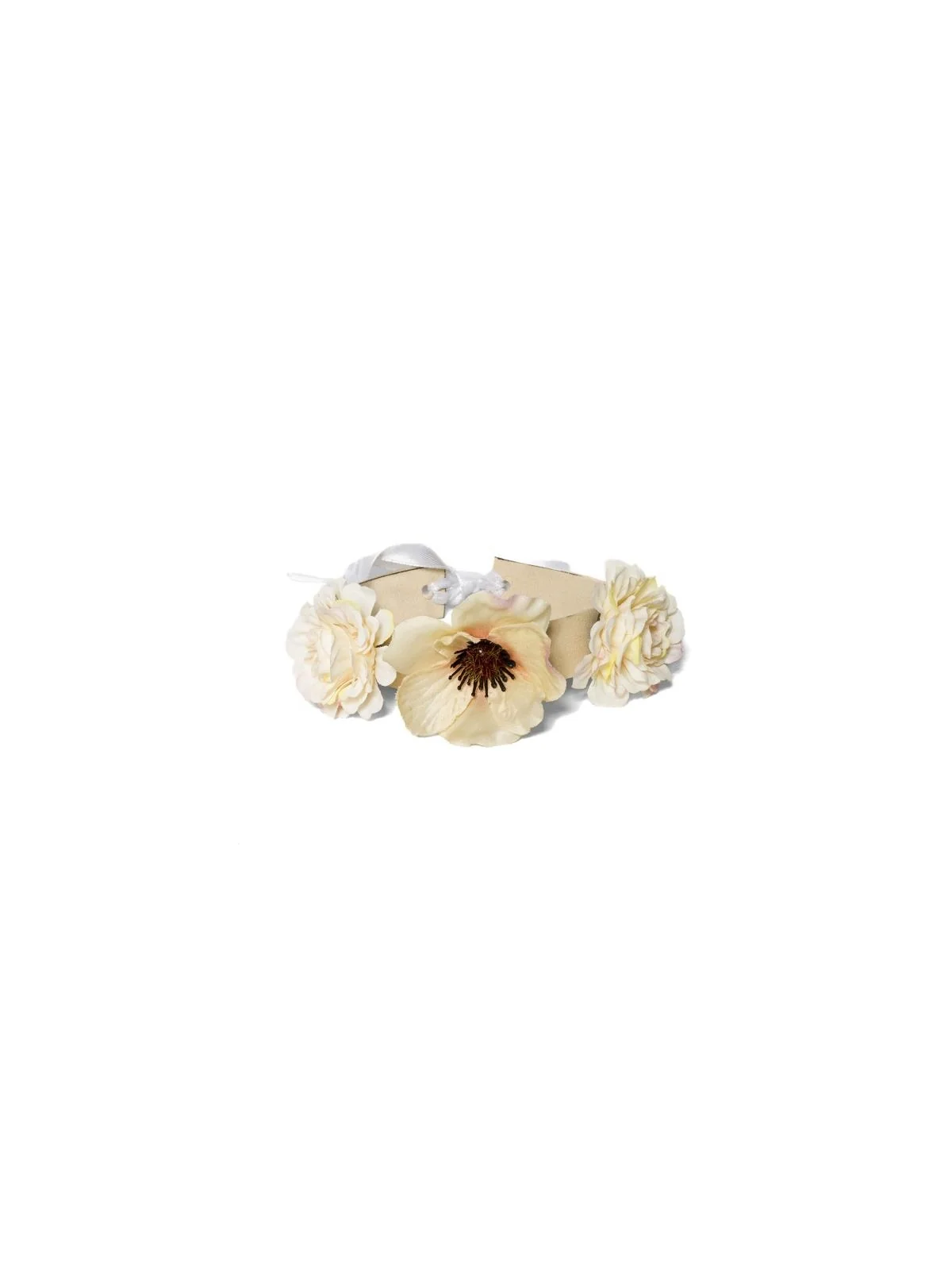 Halsband mit Blumen creme