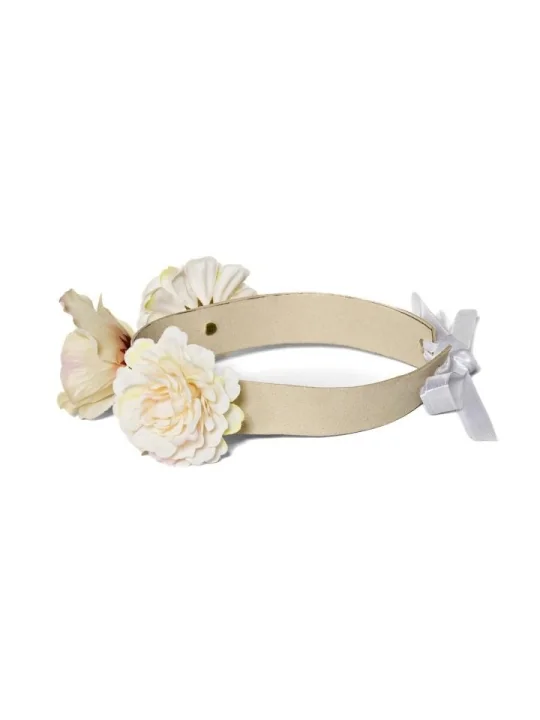 Halsband mit Blumen creme