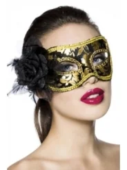 Maske schwarz/gold