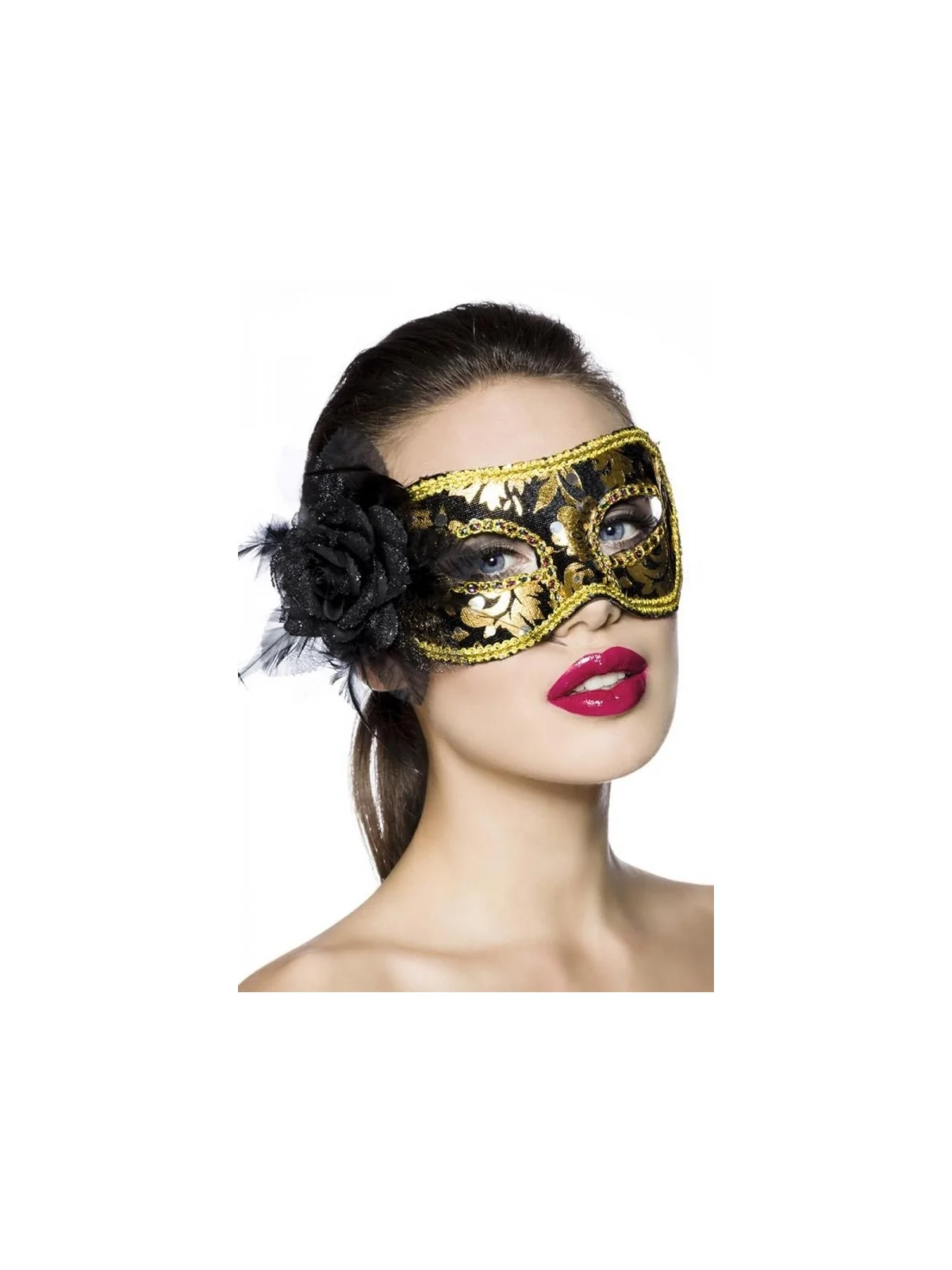 Maske schwarz/gold