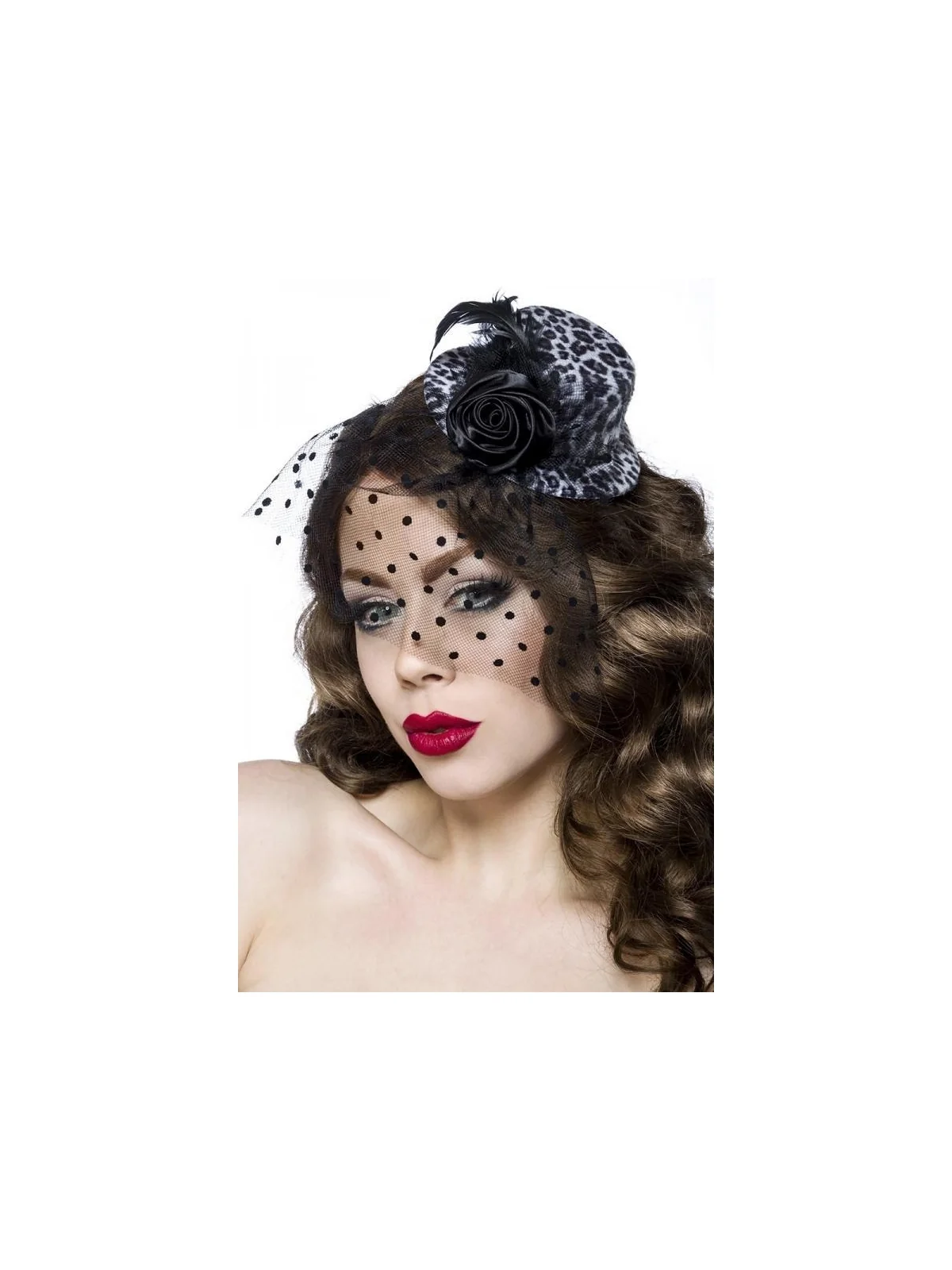 Rockabilly-Minihut / Fascinator leo