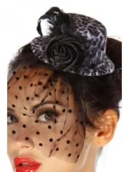 Rockabilly-Minihut / Fascinator leo