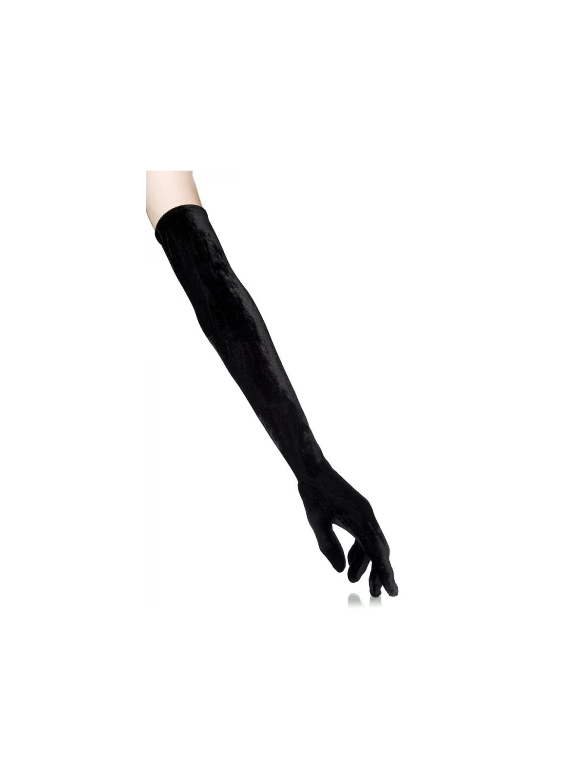 Samt-Handschuhe lang schwarz bestellen - Dessou24