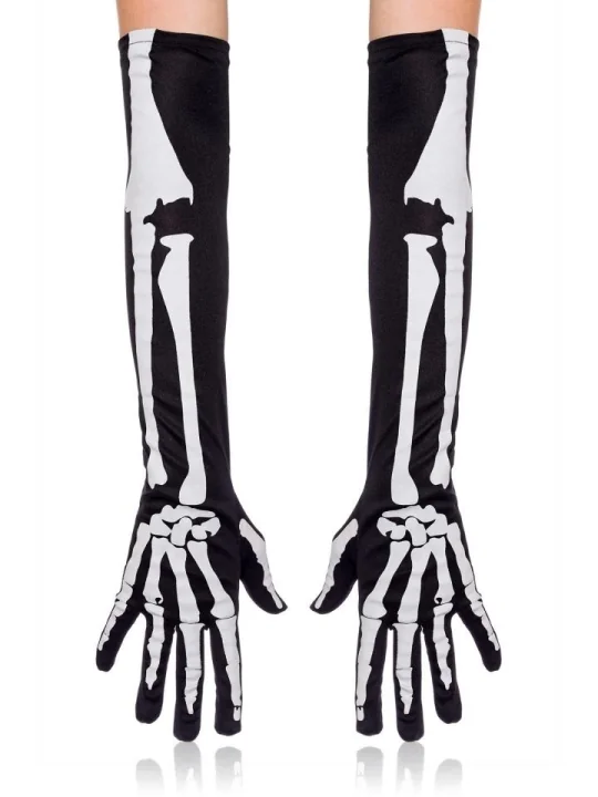 Skeletthandschuhe schwarz/weiß