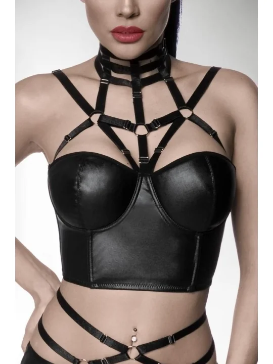 Harness-Wetlook Top schwarz von Saresia