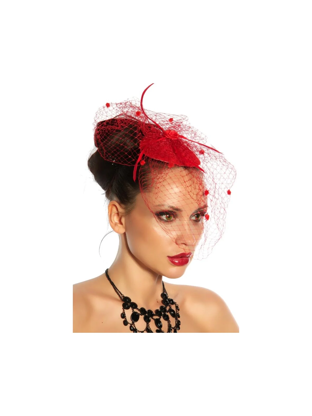 Minihut / Fascinator rot