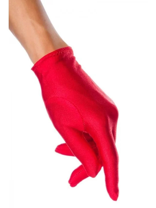 Satin-Handschuhe kurz rot