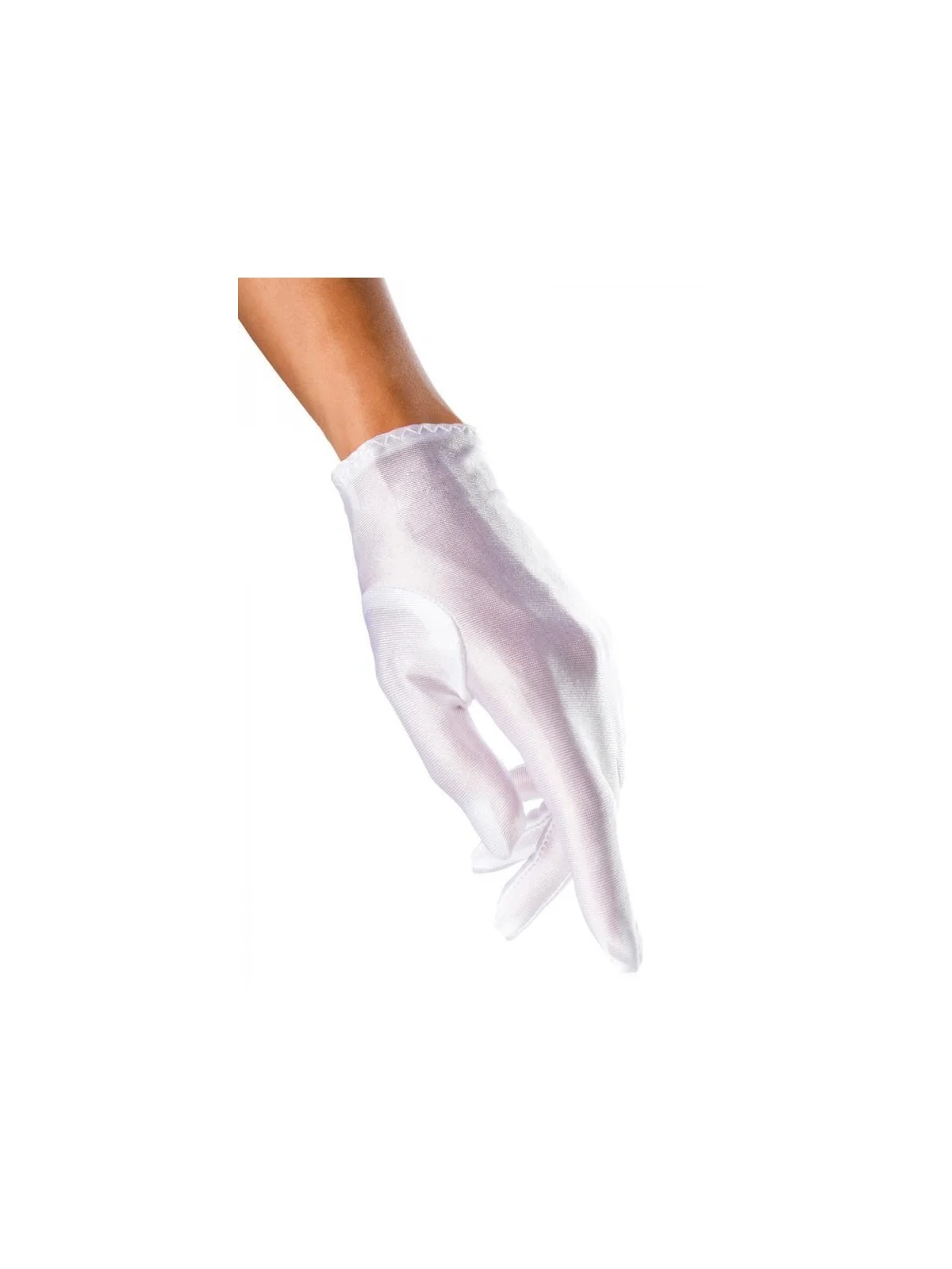 Satin-Handschuhe kurz weiß