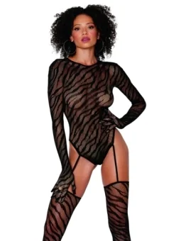 Schwarzer Ouvert Bodystocking Bs070 von Passion