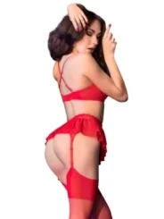 Spitzen-Set Cr4466 Rot von Chilirose