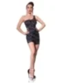 Minikleid Cr4418 Schwarz/Neonweiß von Chilirose