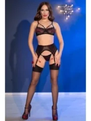 Spitzen-Set CR4693 schwarz/rot von Chilirose