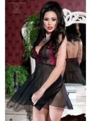 Babydoll Cr4214 Schwarz/Pink von Chilirose