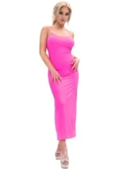 Langes Kleid Cr4379 Hot Pink von Chilirose