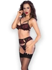 Dessous-Set CR4698 schwarz/rot von Chilirose