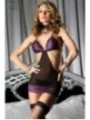 Babydoll Cr4076 Schwarz/Violett von Chilirose