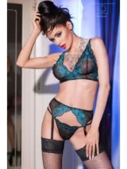 Spitzen-Set CR4217 schwarz/blau von Chilirose